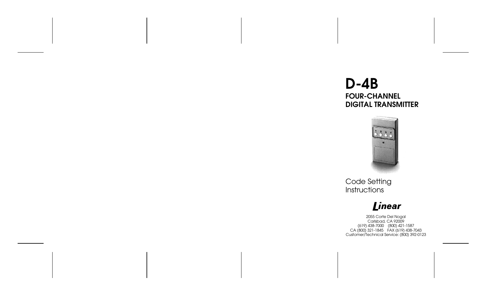 D-4b | Linear Satellite Radio User Manual | Page 2 / 2