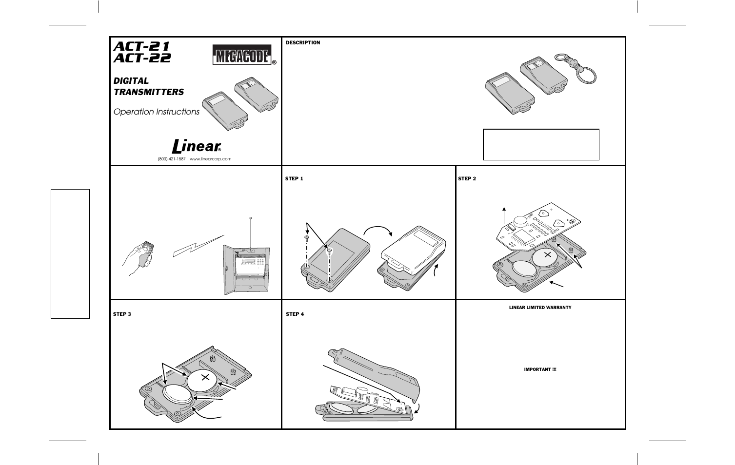 Linear ACT-21 User Manual | 1 page