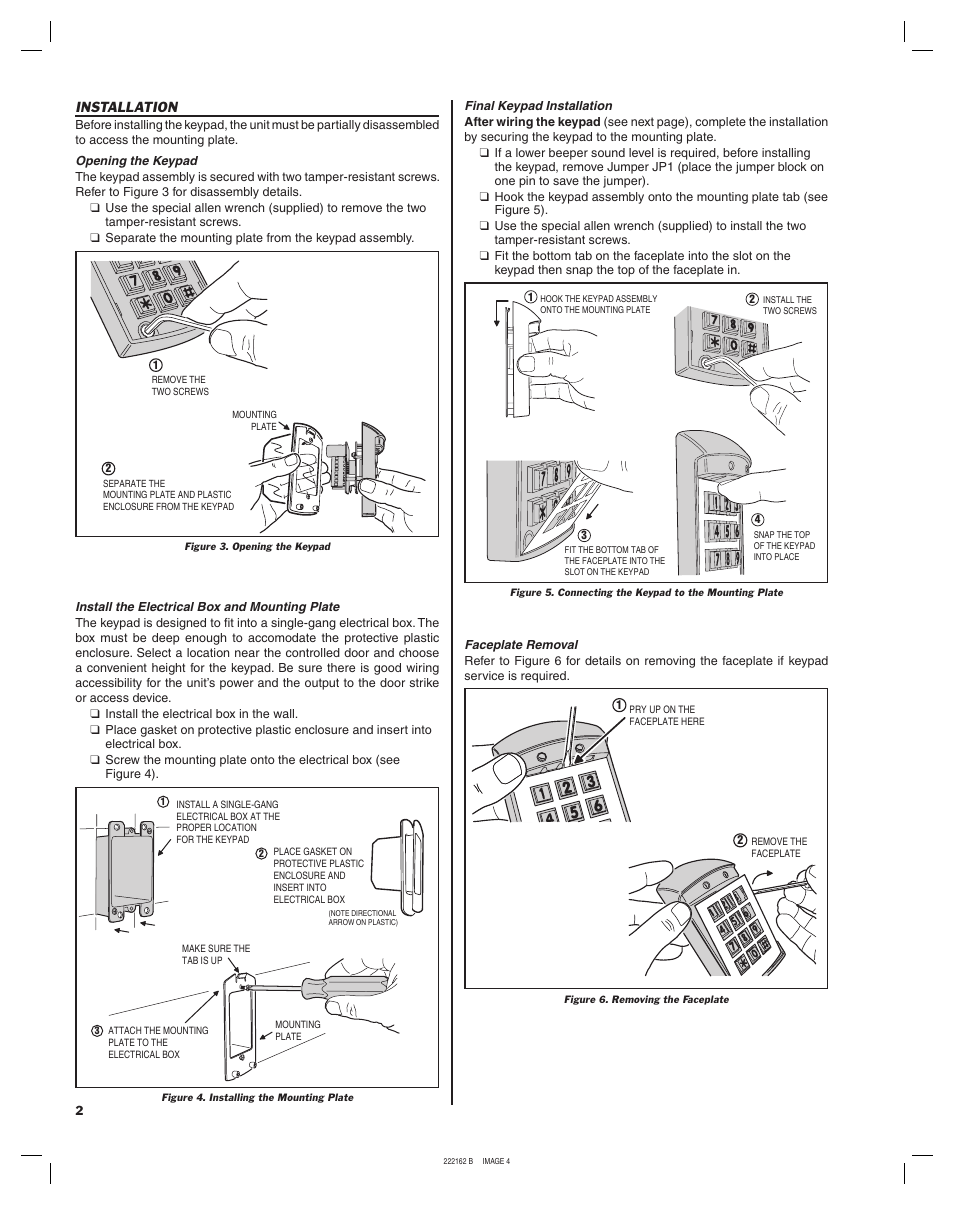 Installation | Linear WEATHER RESISTANT KEYLESS ENTRY SYSTEM AK-2W User Manual | Page 4 / 8