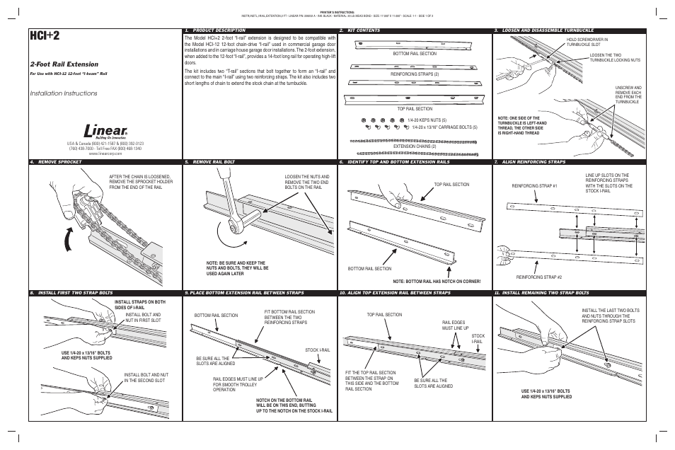 Linear HCI+2 User Manual | 2 pages