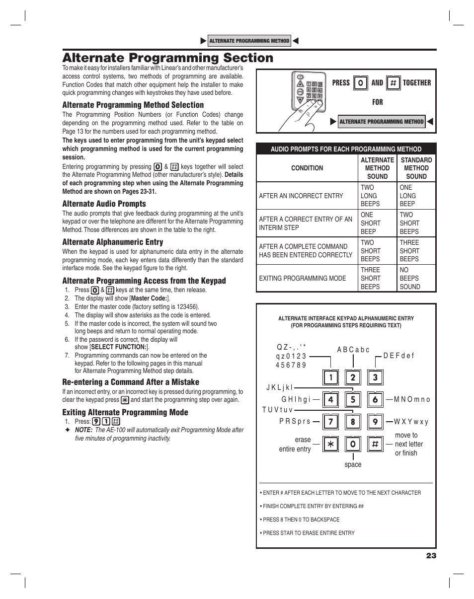 Linear AE-100 User Manual | Page 23 / 36