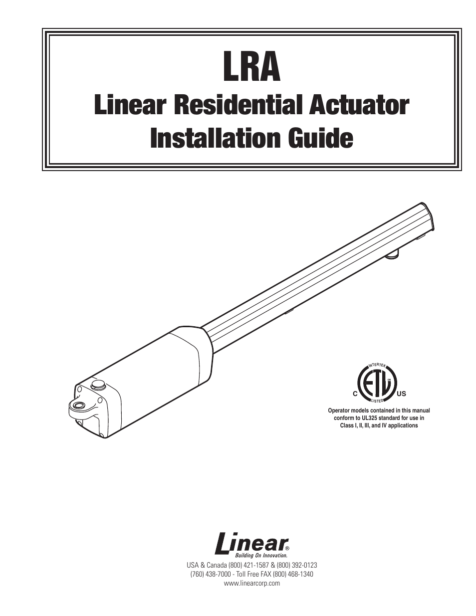 Linear LRA User Manual | 28 pages