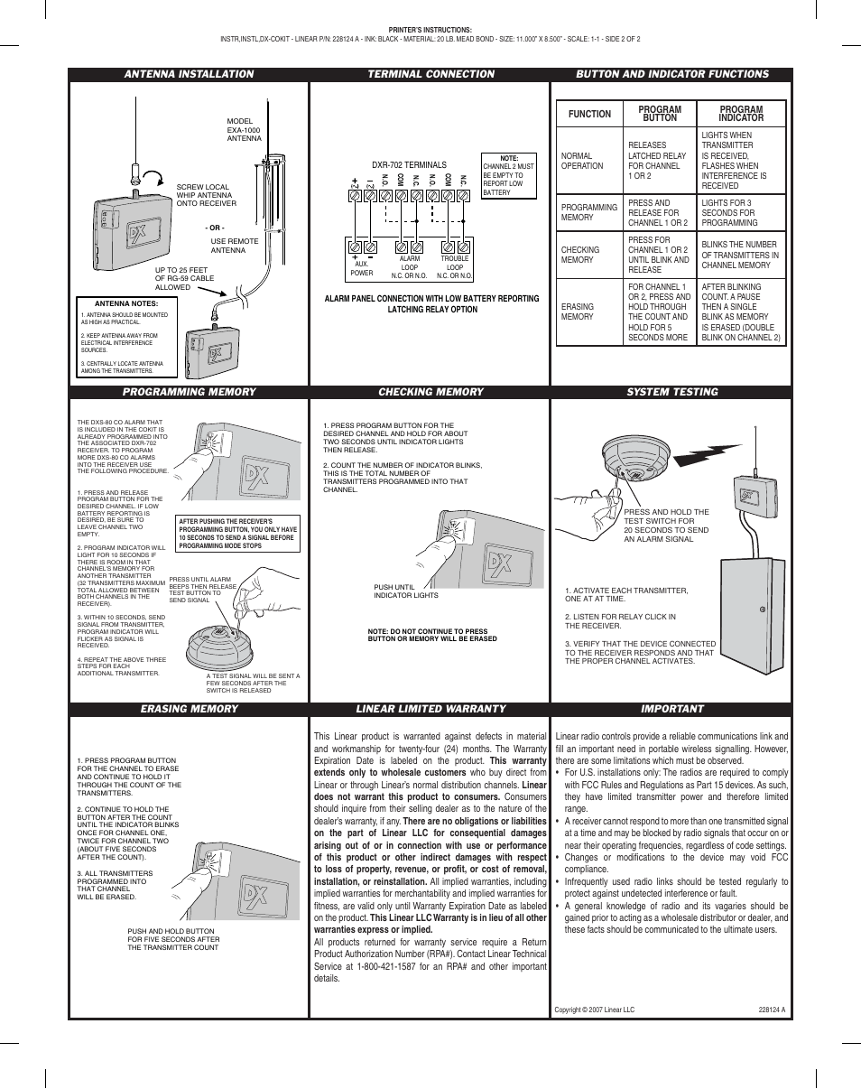 Linear DX-COKIT User Manual | Page 2 / 2