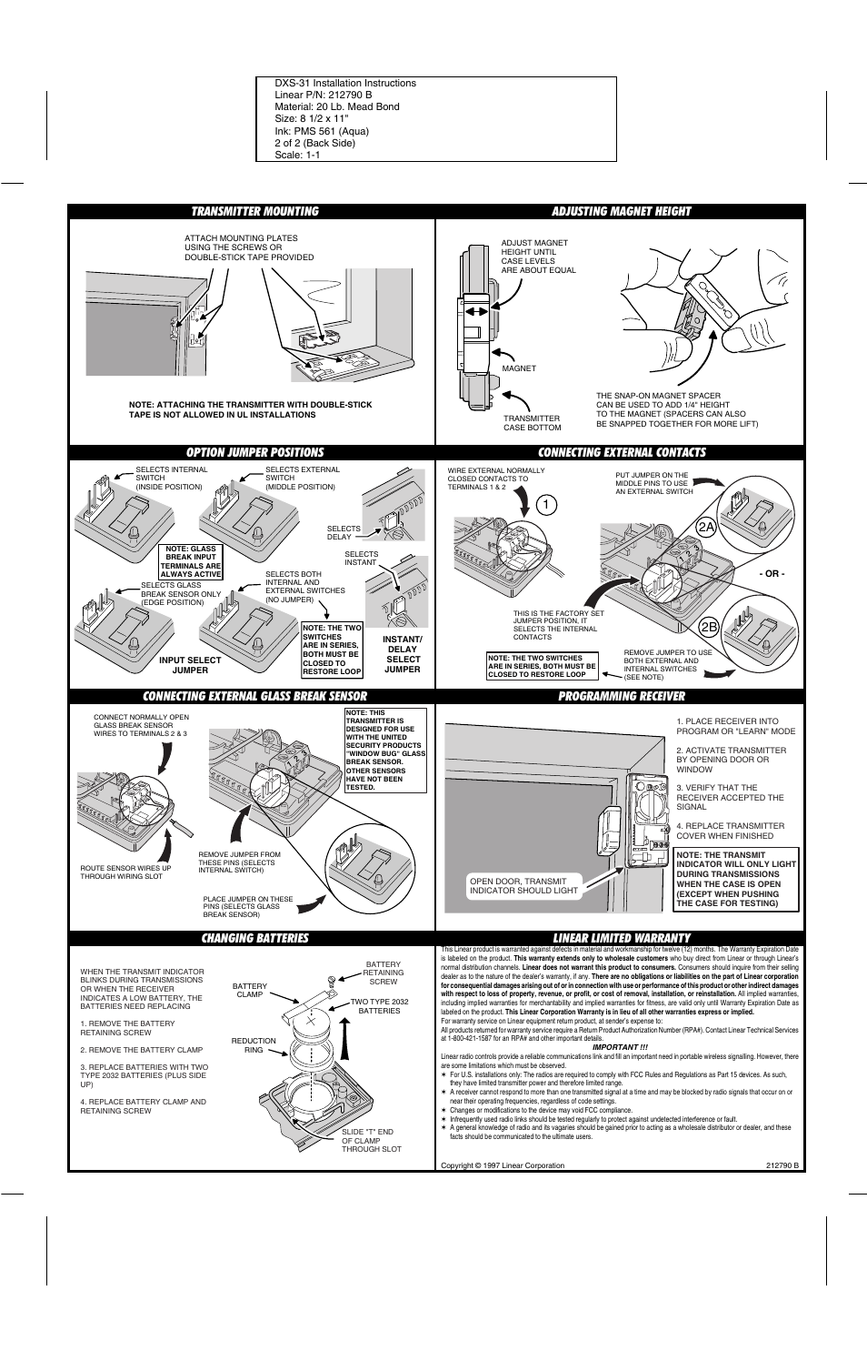 2a 2b 1 | Linear DXS-31 User Manual | Page 2 / 2