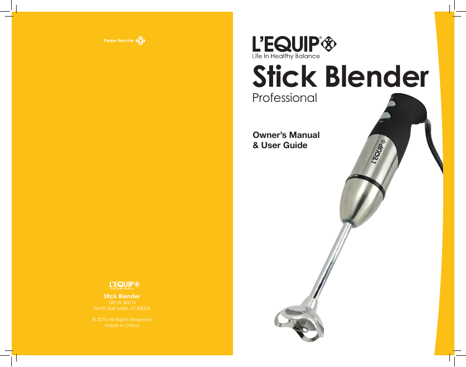 L'Equip PROFESSIONAL 306700 User Manual | 6 pages