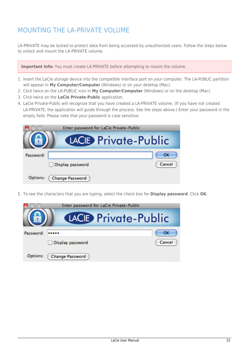 Mounting the la-private volume | LaCie 14F User Manual | Page 22 / 54