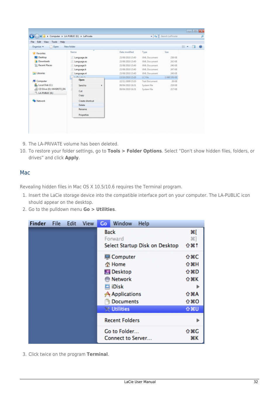 LaCie 14F User Manual | Page 32 / 54