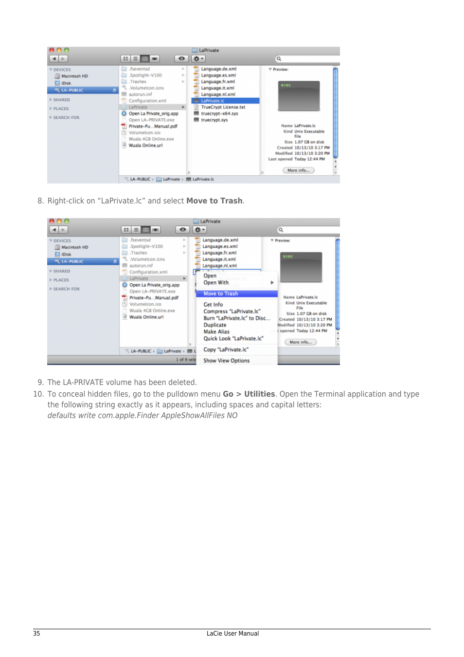 LaCie 14F User Manual | Page 35 / 54