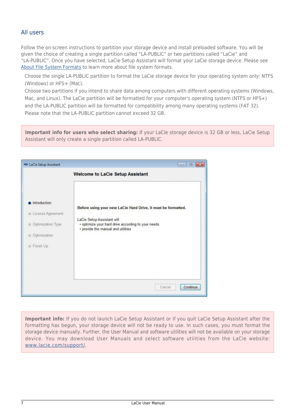 All users | LaCie 14F User Manual | Page 7 / 54