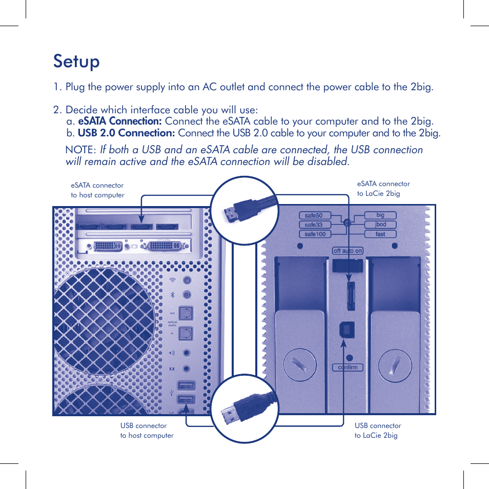 Setup | LaCie 2big dual User Manual | Page 4 / 24