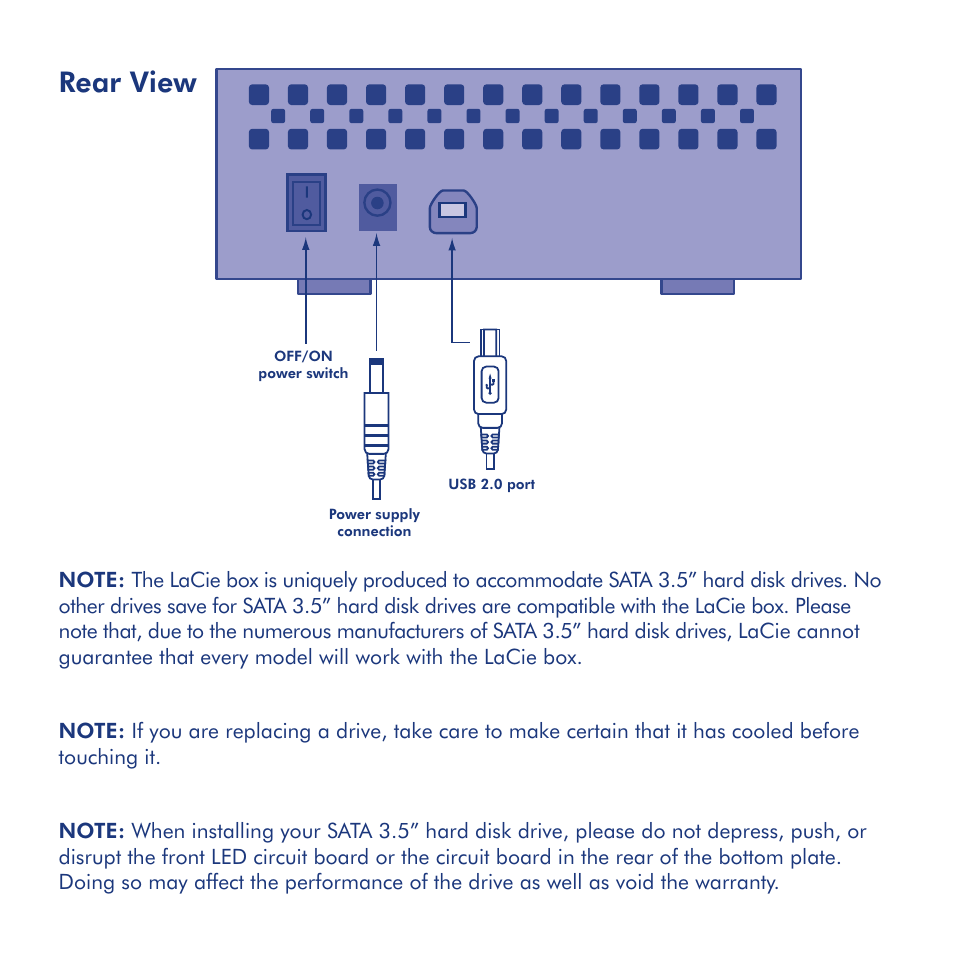 Rear view | LaCie Box User Manual | Page 4 / 24