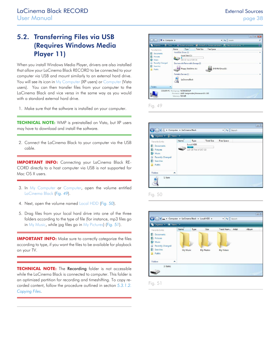 Lacinema black record, User manual | LaCie LaCinema Black Record User Manual | Page 38 / 55