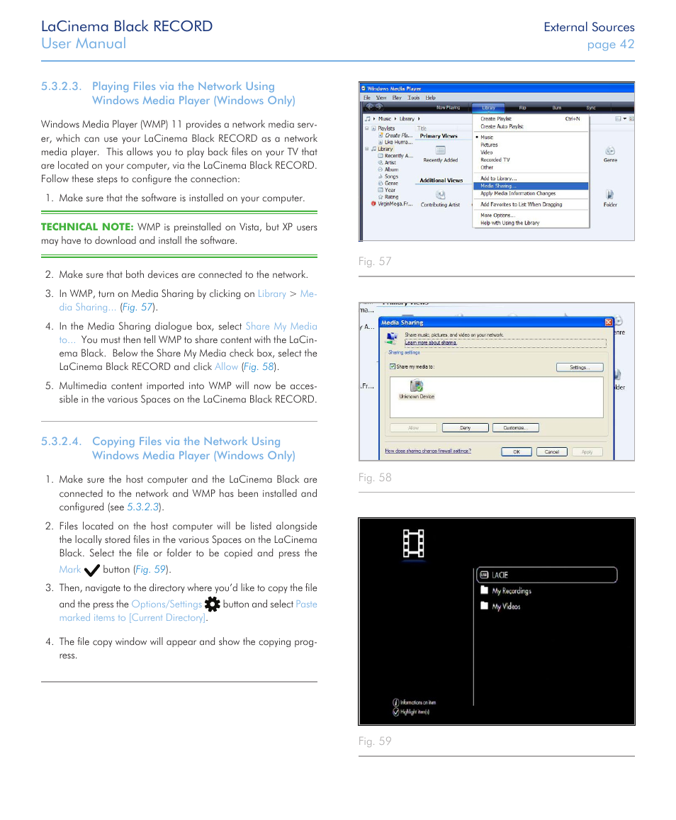 Lacinema black record, User manual | LaCie LaCinema Black Record User Manual | Page 42 / 55