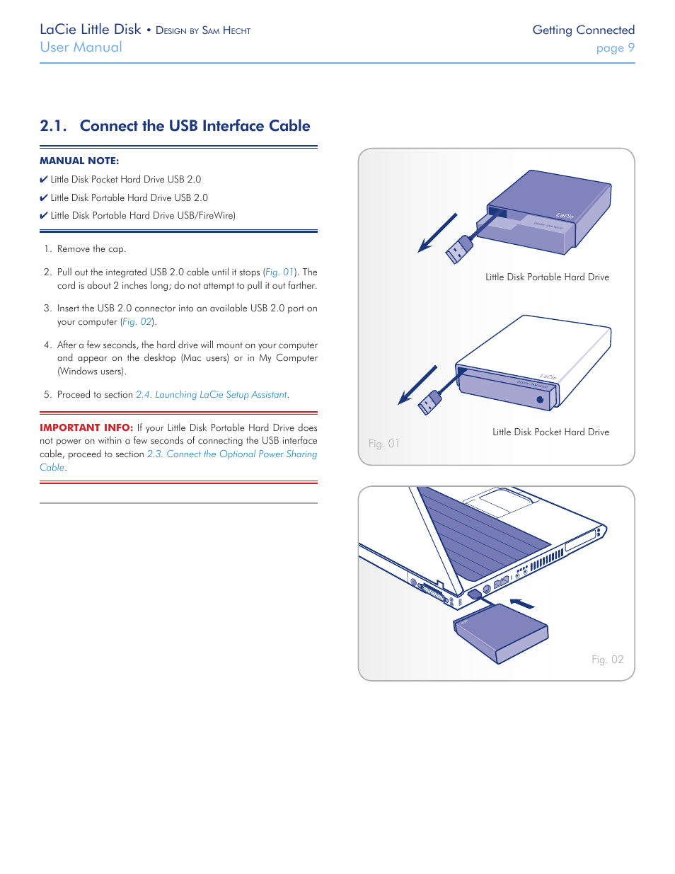 Connect the usb interface cable, Lacie little disk, User manual | LaCie Little Big Disk User Manual | Page 9 / 27