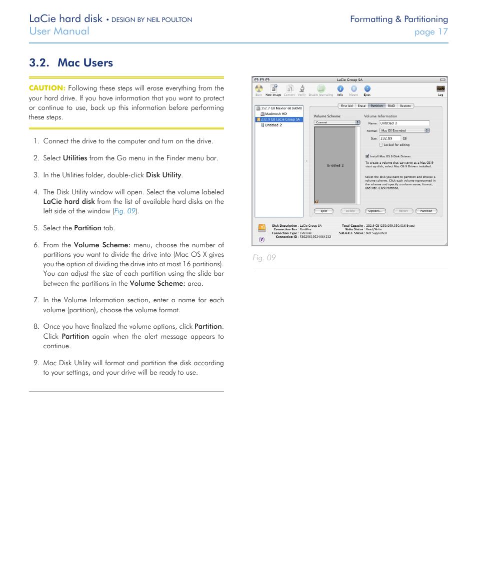 Mac users, Lacie hard disk, User manual | LaCie Hard Disk Design By Neil Poulton User Manual | Page 17 / 25