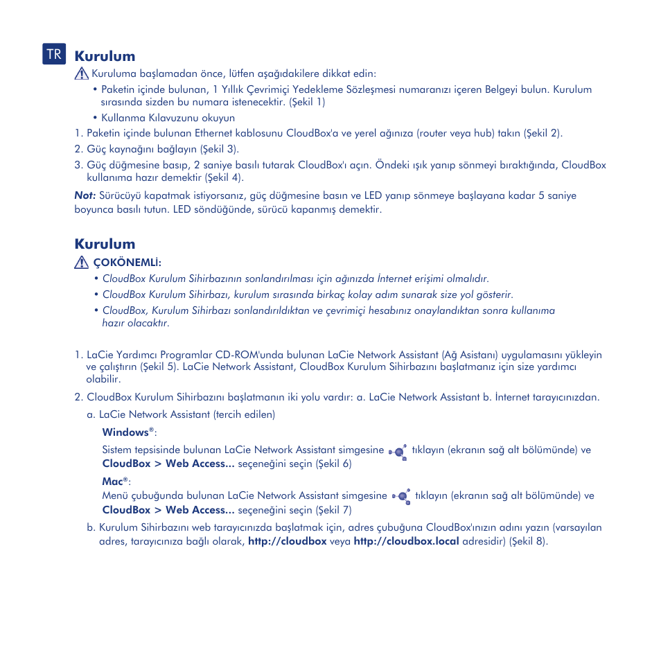 Kurulum, Dosya aktarımı ve yedekleme, Lacie dashboard | LaCie CloudBox User Manual | Page 36 / 40