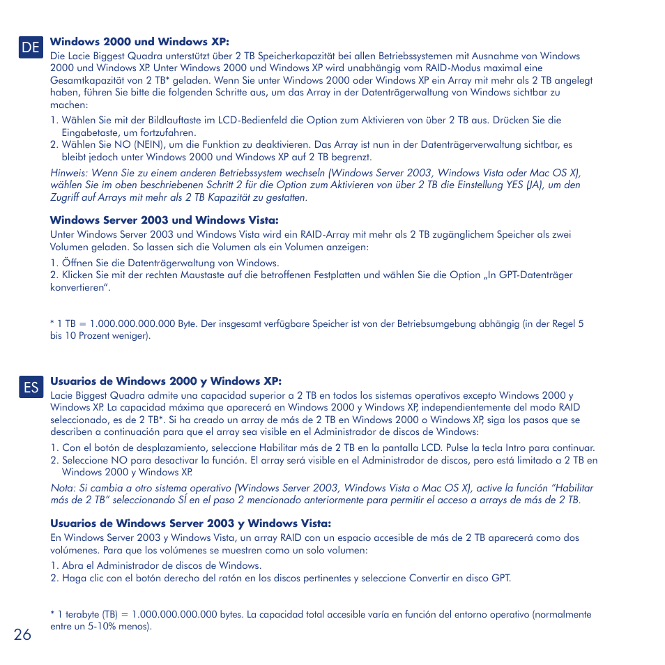 LaCie Biggest Quadra User Manual | Page 26 / 34
