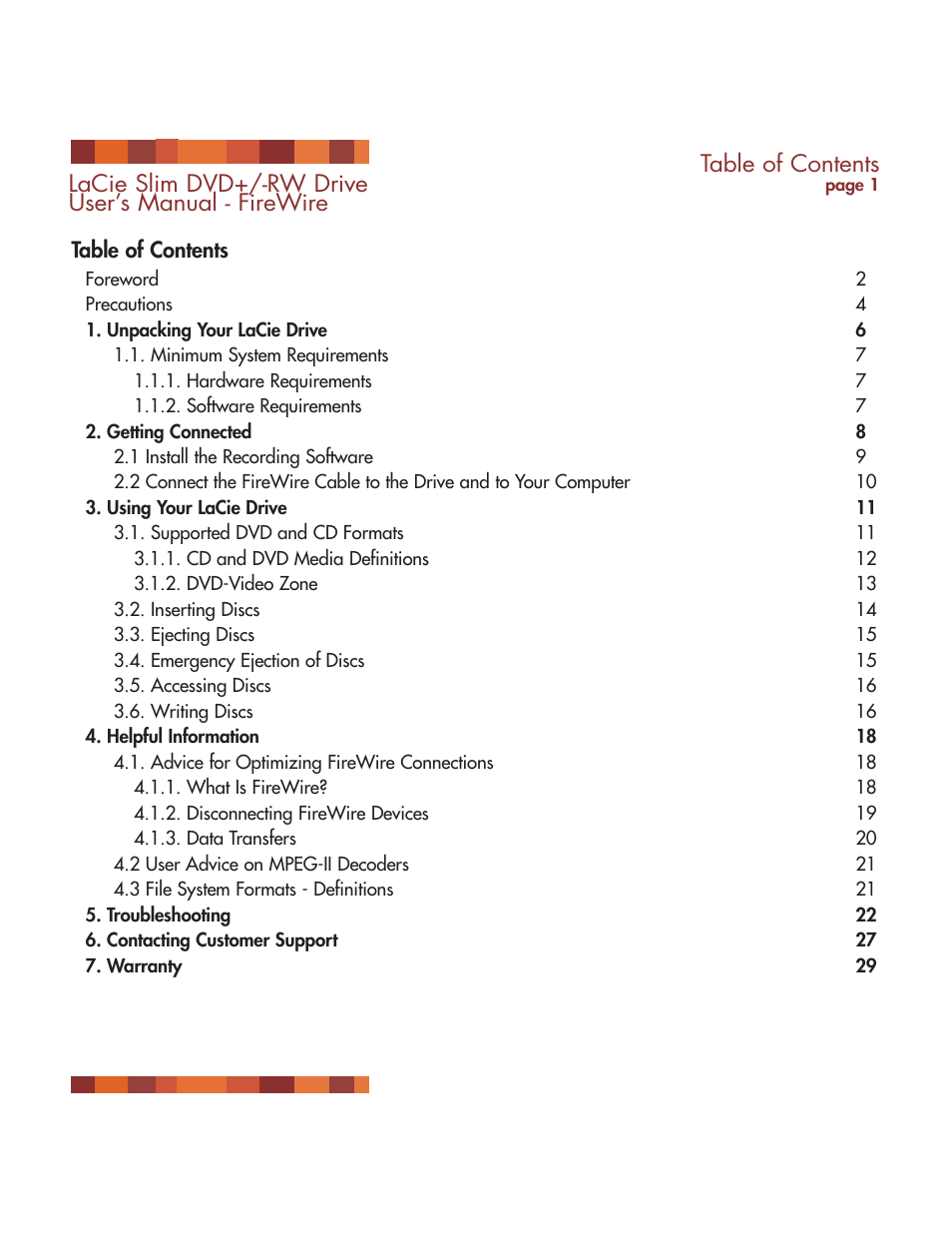 LaCie DVD RW Slim User Manual | Page 2 / 30