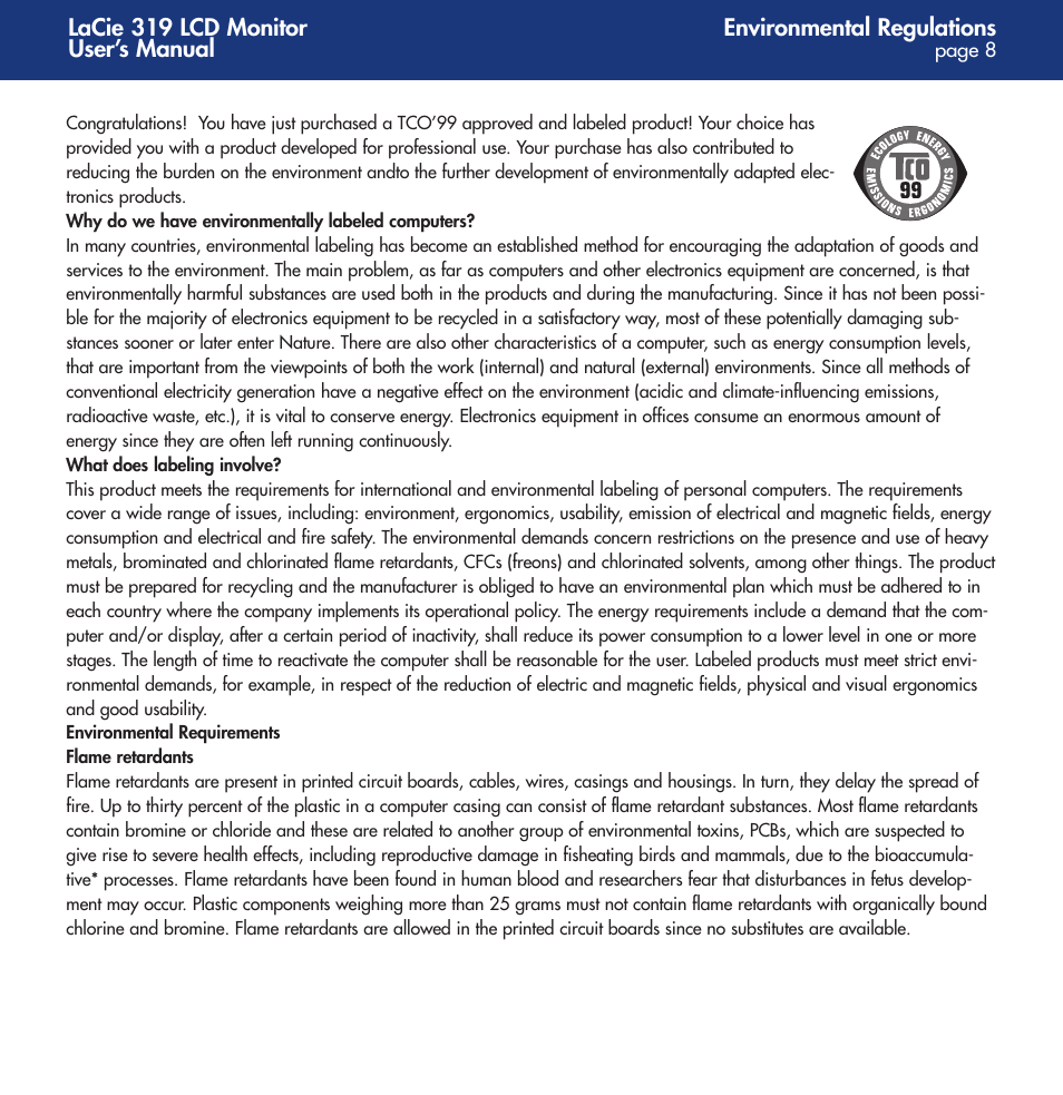 LaCie 319 User Manual | Page 8 / 24