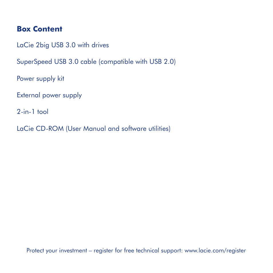 LaCie 2big USB 3.0 User Manual | Page 3 / 42