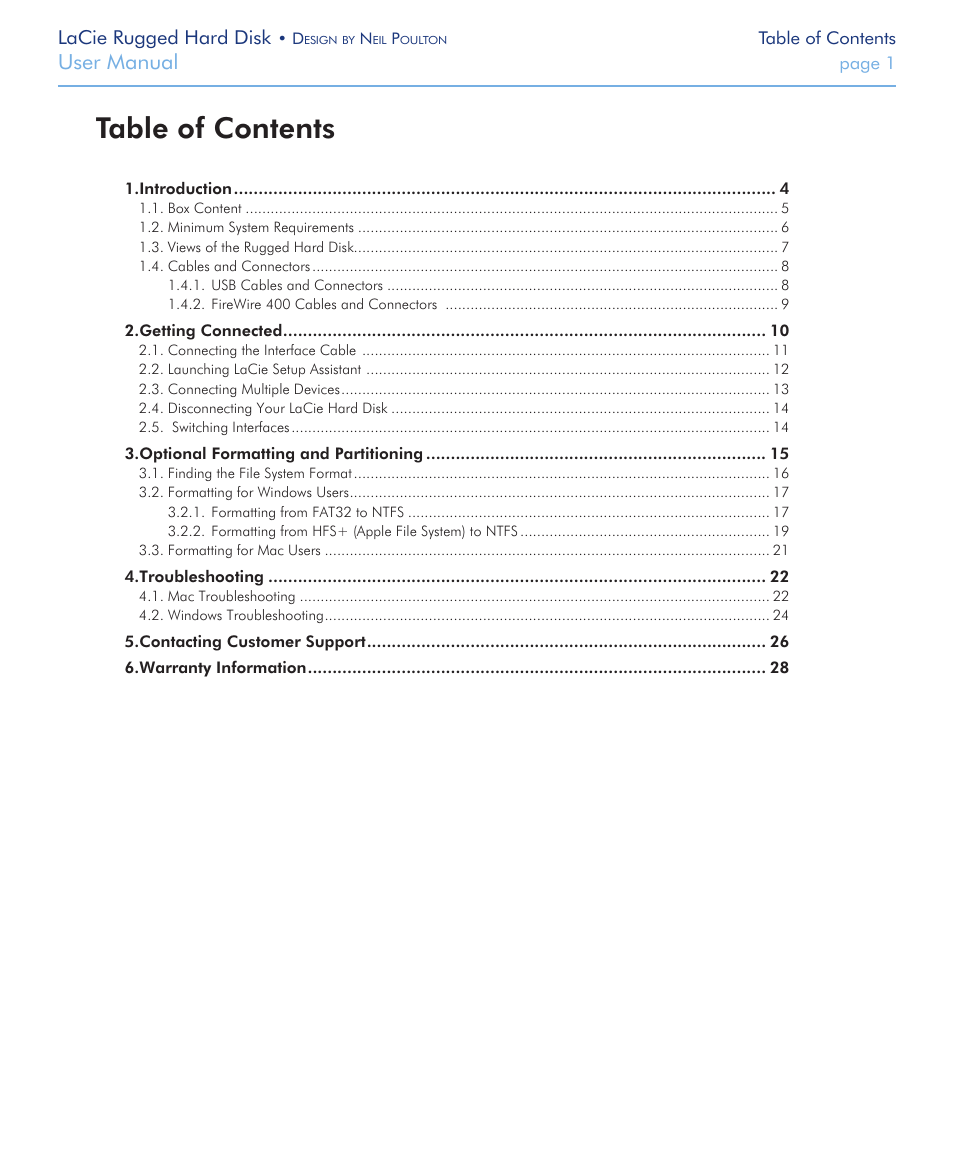 LaCie Rugged Hard Disk User Manual | 28 pages