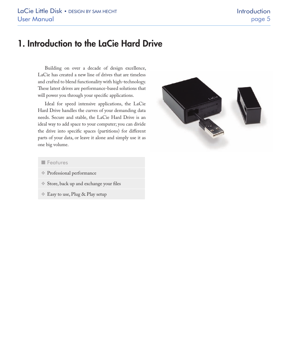 Introduction to the lacie hard drive | LaCie LITTLE DISK USB 2.0 User Manual | Page 6 / 23