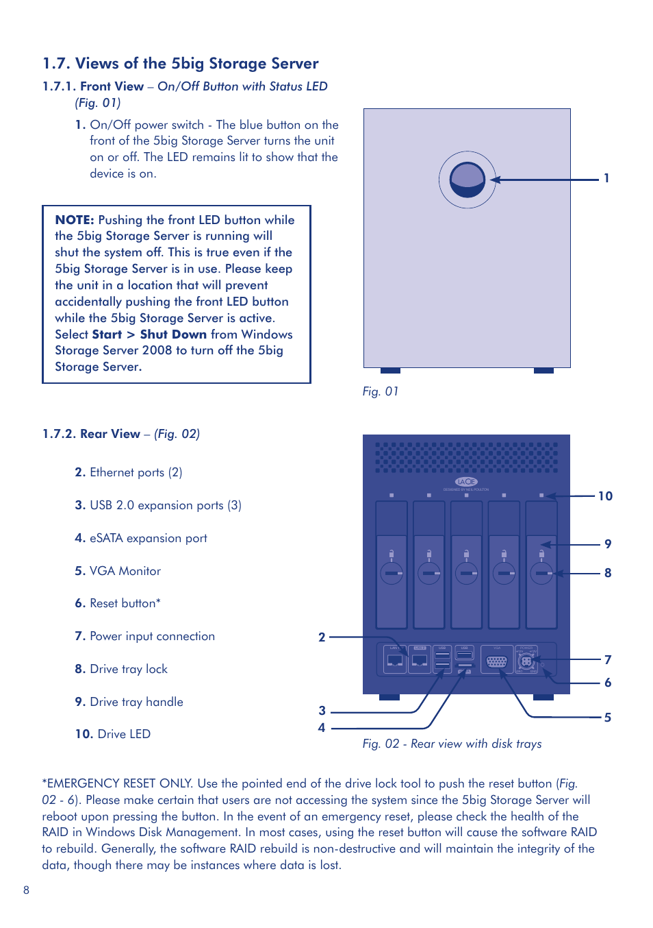 Views of the 5big storage server | LaCie 5big Storage Server User Manual | Page 8 / 20