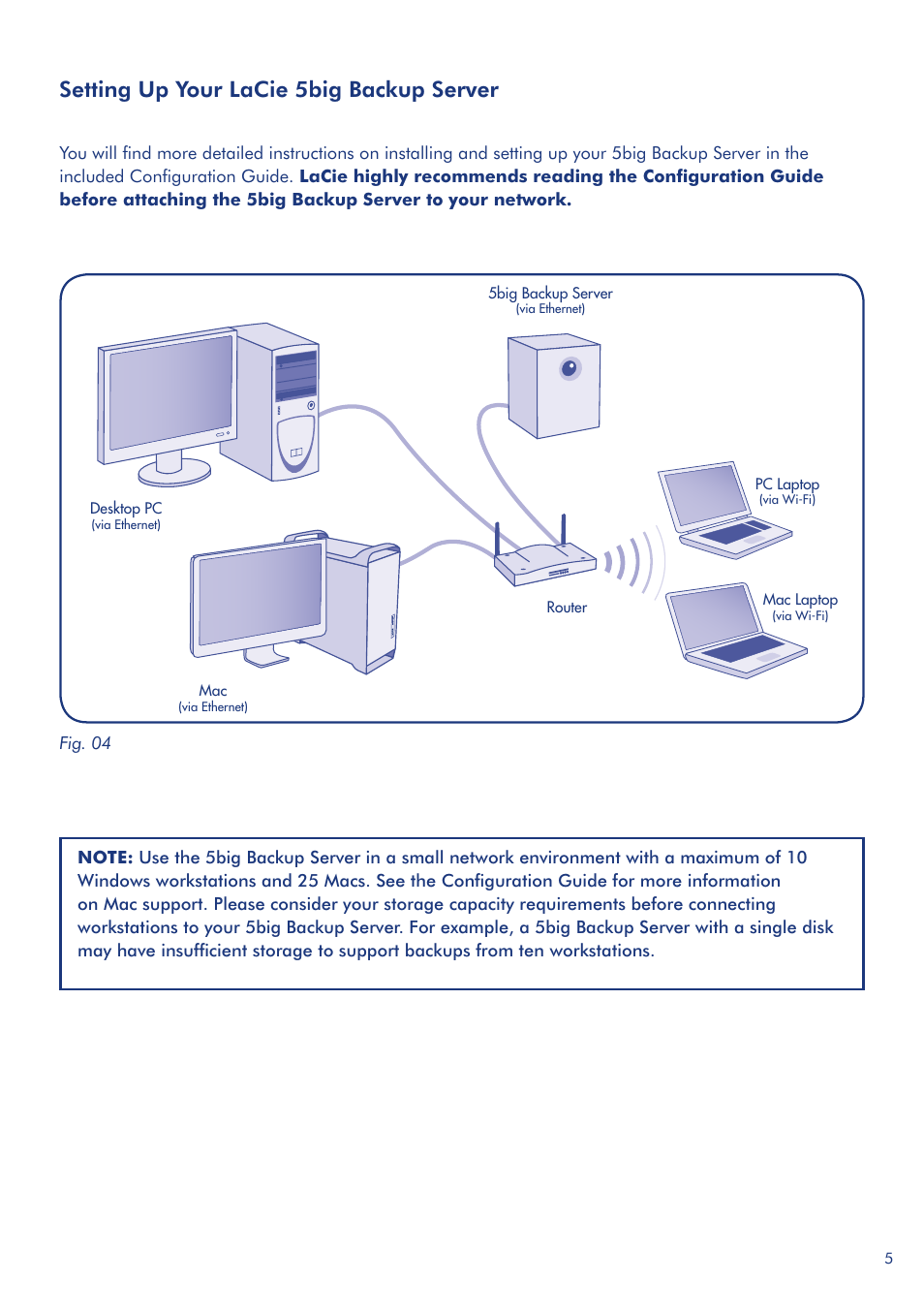 Setting up your lacie 5big backup server | LaCie 5big Backup Server User Manual | Page 5 / 9