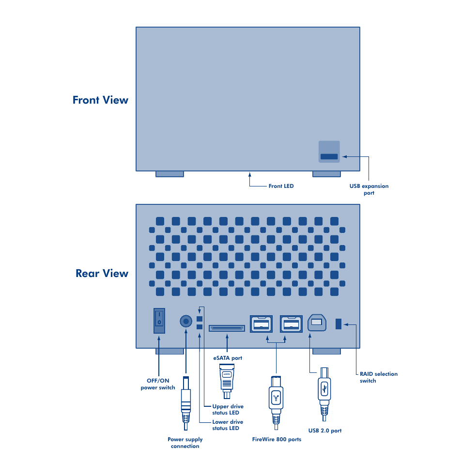 Front view rear view | LaCie Hard Disk MAX User Manual | Page 4 / 44