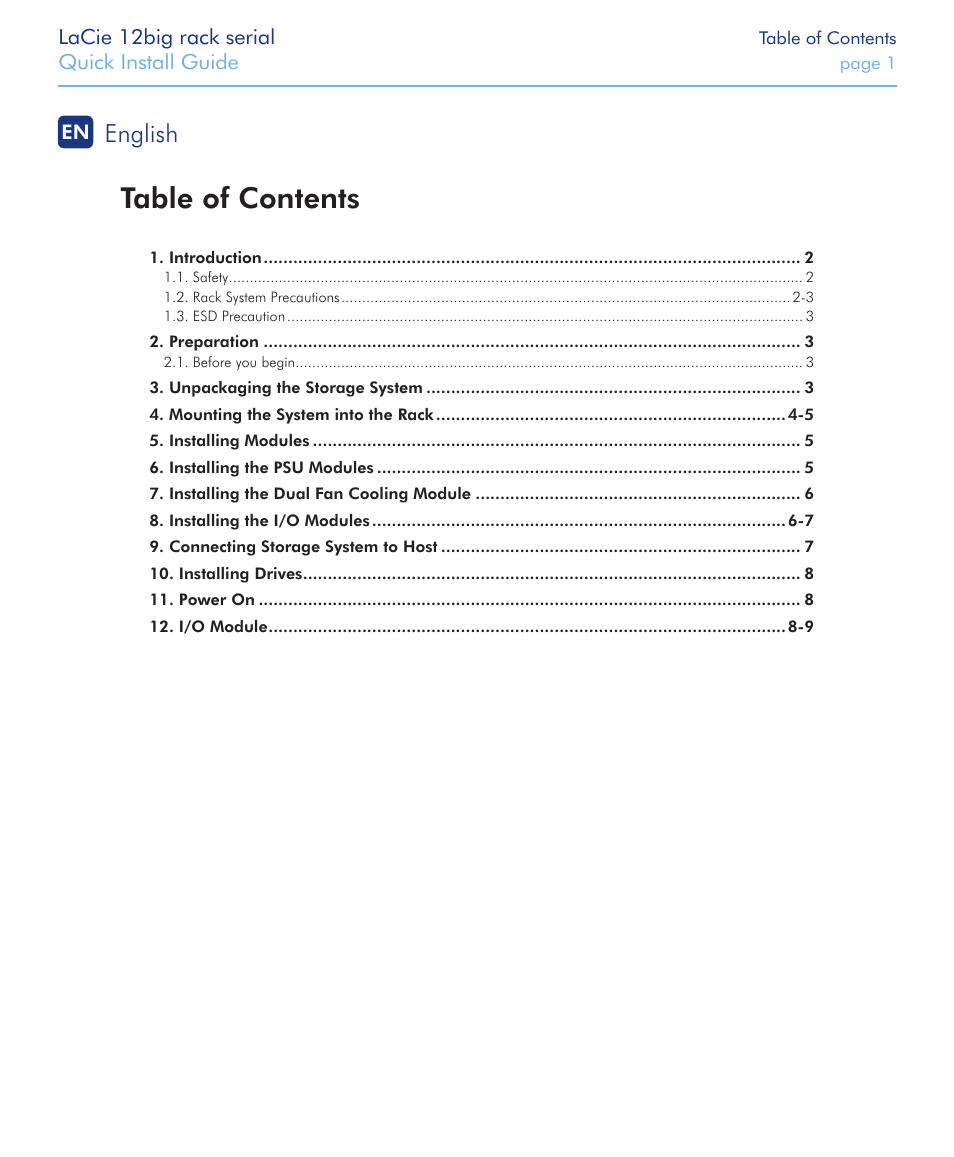 LaCie 12big rack Serial User Manual | 11 pages