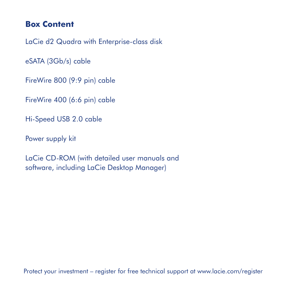 LaCie d2 Quadra User Manual | Page 2 / 24