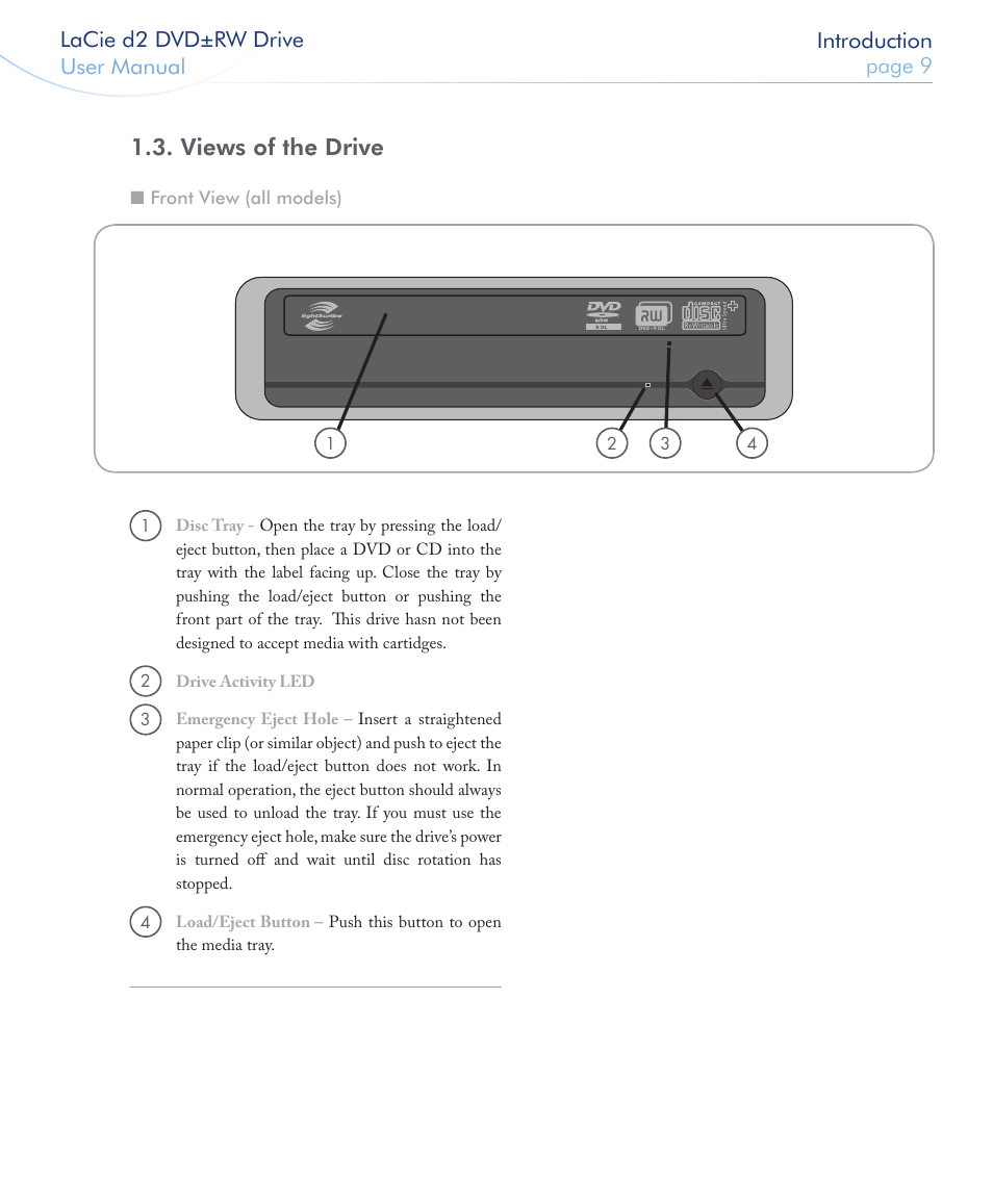 Views of the drive | LaCie 400USB User Manual | Page 10 / 39