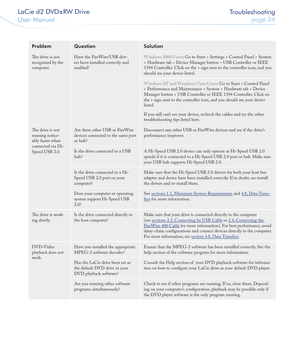 LaCie 400USB User Manual | Page 35 / 39