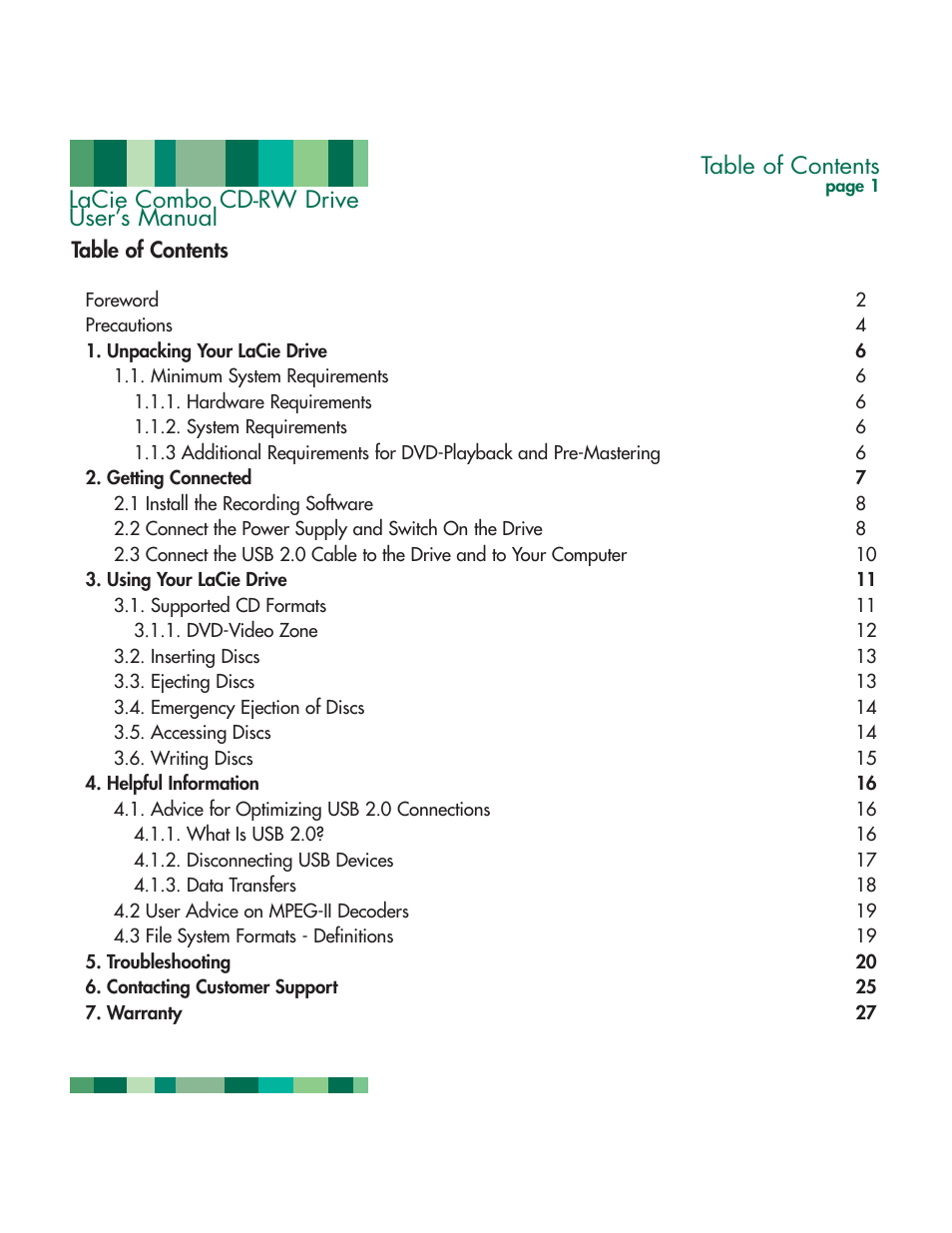 LaCie 1038 User Manual | Page 2 / 28