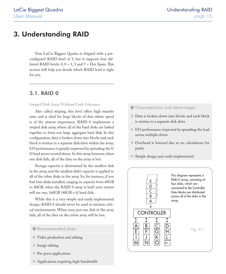 Understanding raid, Raid 0 | LaCie FIREWIRE 800/400 User Manual | Page 17 / 59