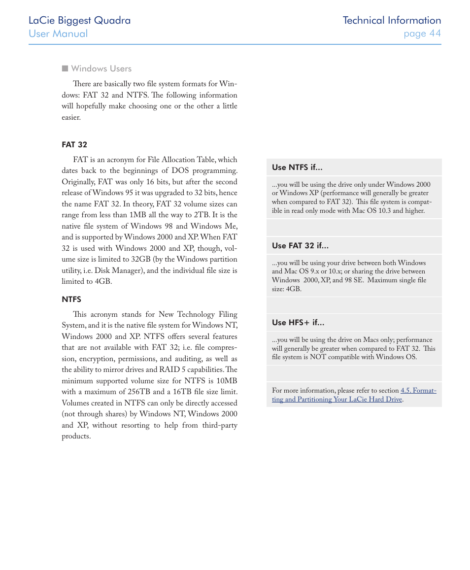 LaCie FIREWIRE 800/400 User Manual | Page 45 / 59