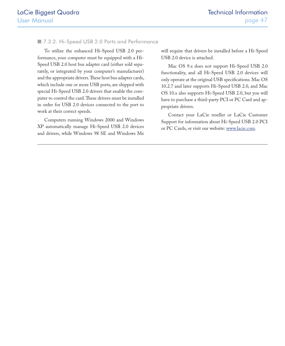 LaCie FIREWIRE 800/400 User Manual | Page 48 / 59
