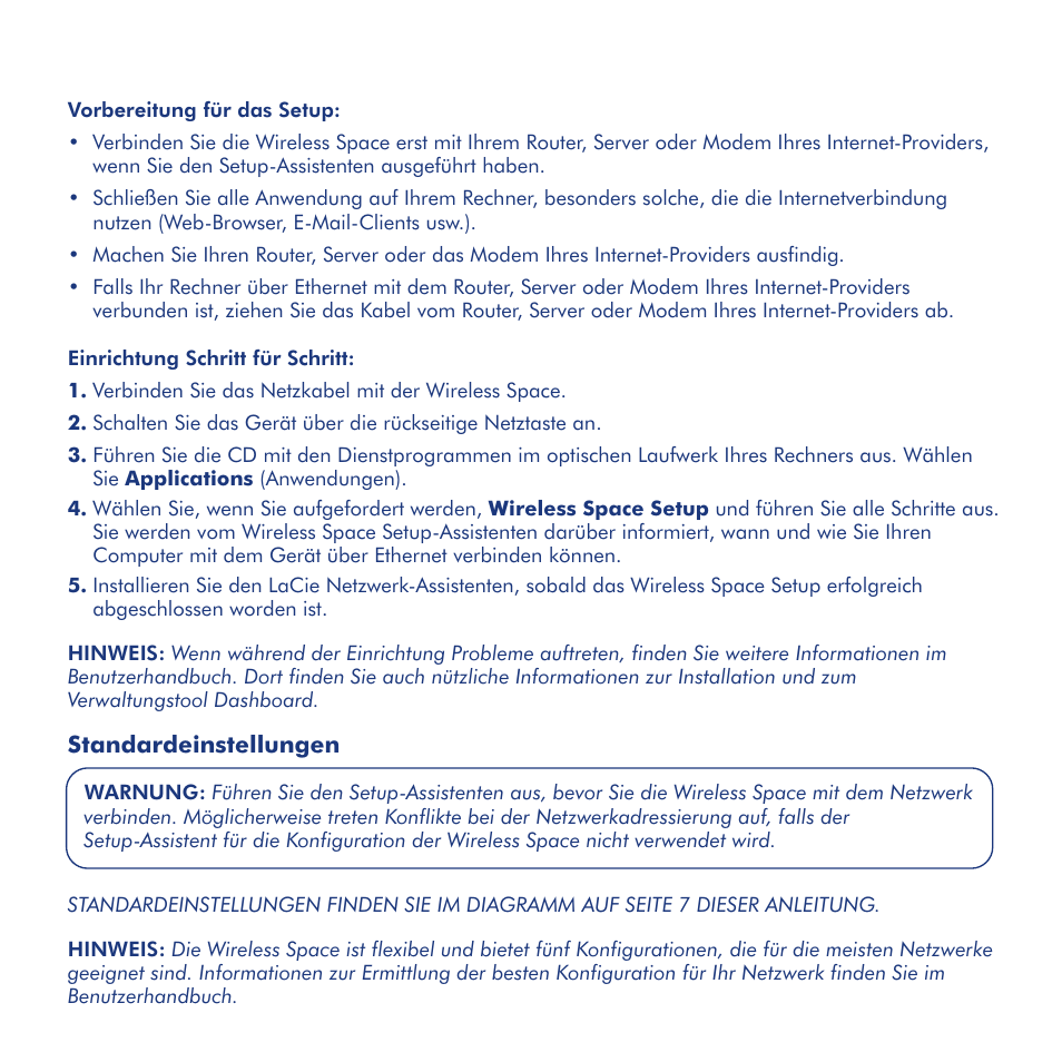 Installation | LaCie Wireless Space User Manual | Page 13 / 40