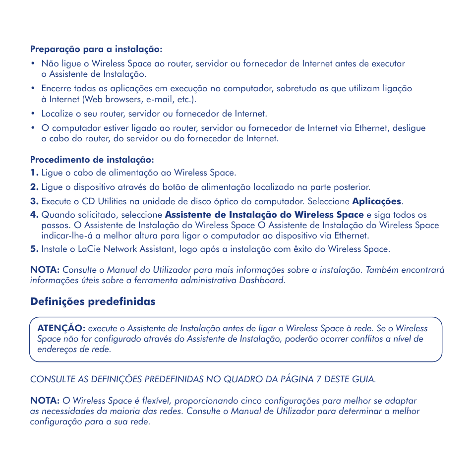 Instalação | LaCie Wireless Space User Manual | Page 19 / 40