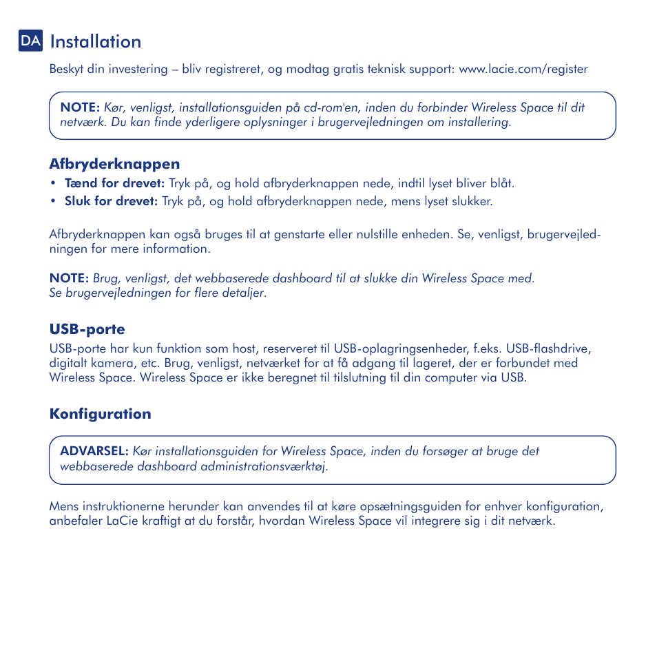 Installation | LaCie Wireless Space User Manual | Page 22 / 40