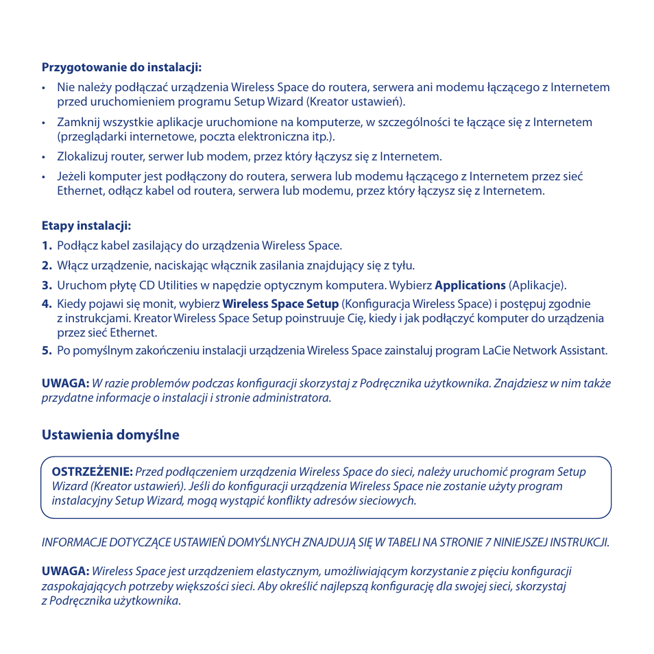 Instalacja | LaCie Wireless Space User Manual | Page 27 / 40