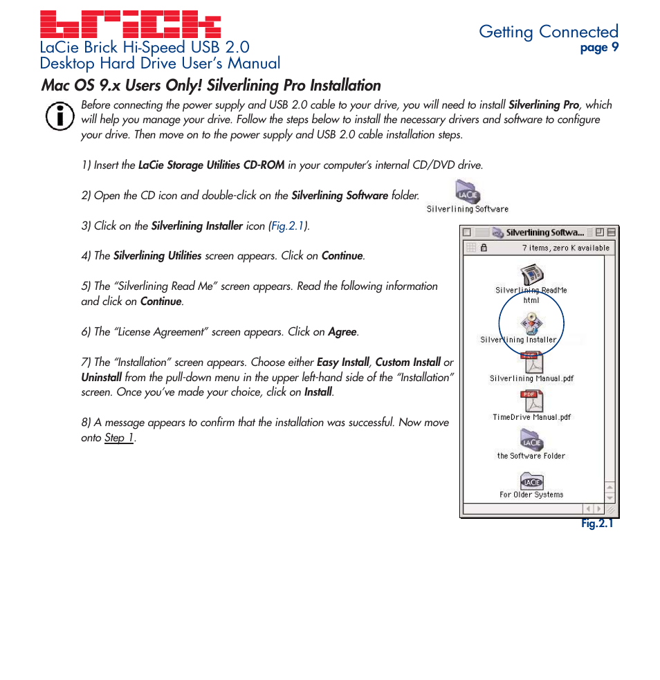 Getting connected | LaCie Brick User Manual | Page 9 / 28