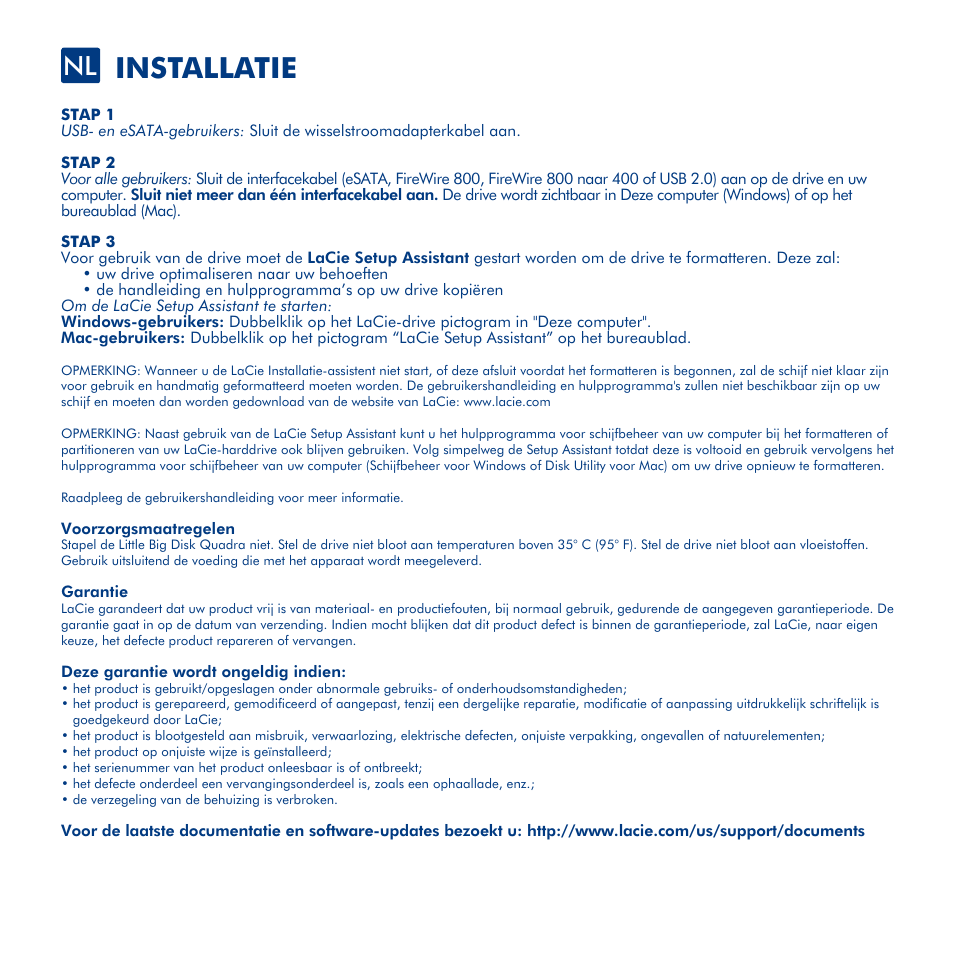 Installatie | LaCie Little Big Disk Quadra User Manual | Page 10 / 24