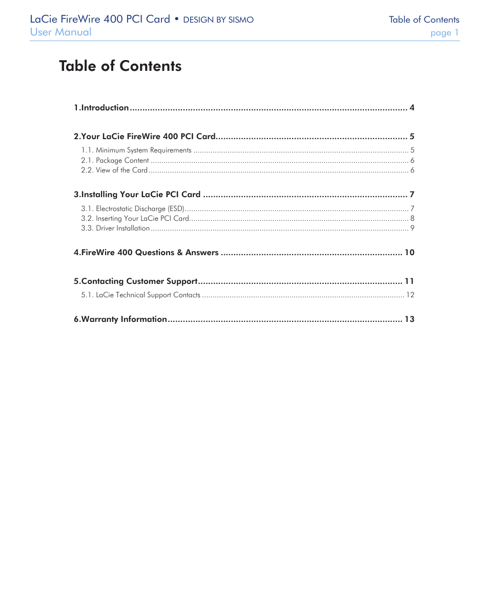 LaCie 400 User Manual | 13 pages