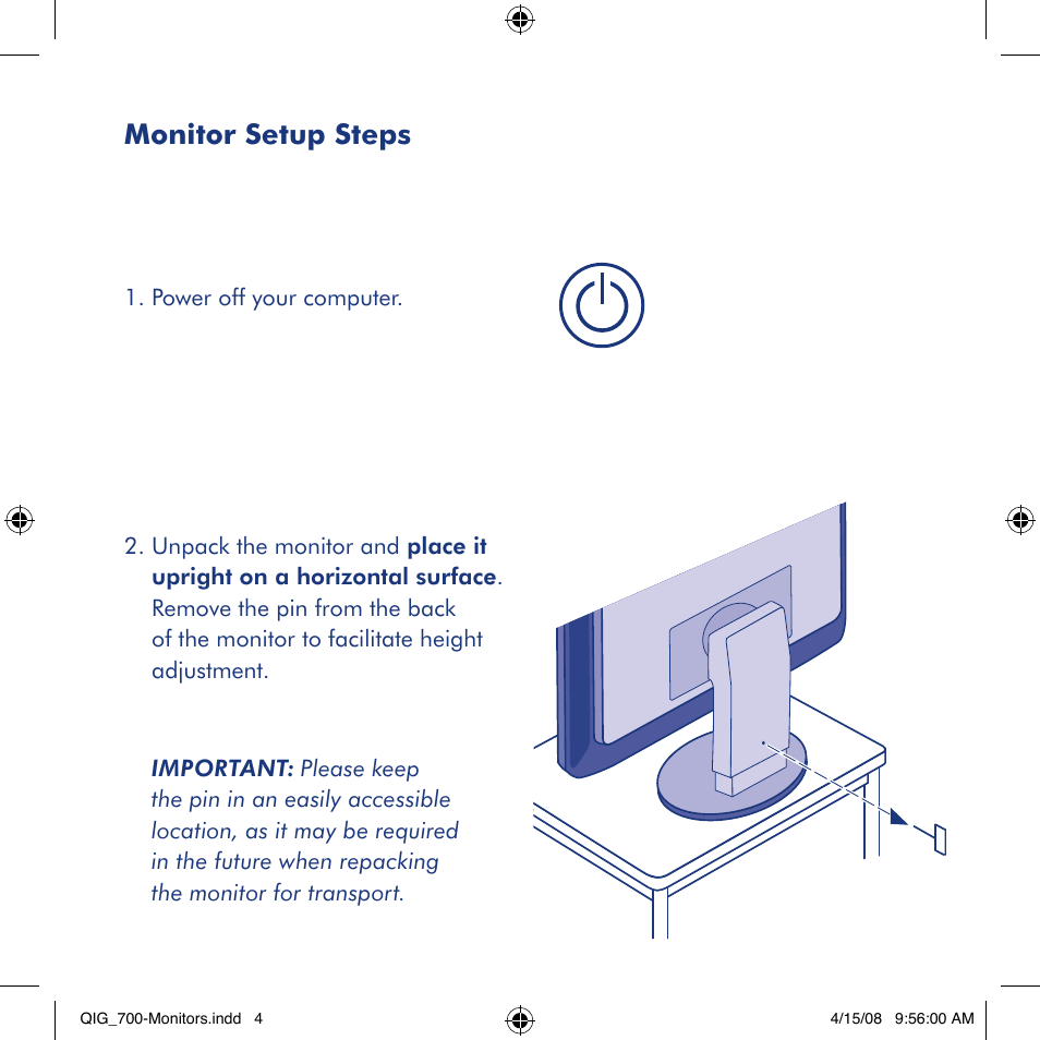 Monitor setup steps | LaCie 700 User Manual | Page 4 / 16