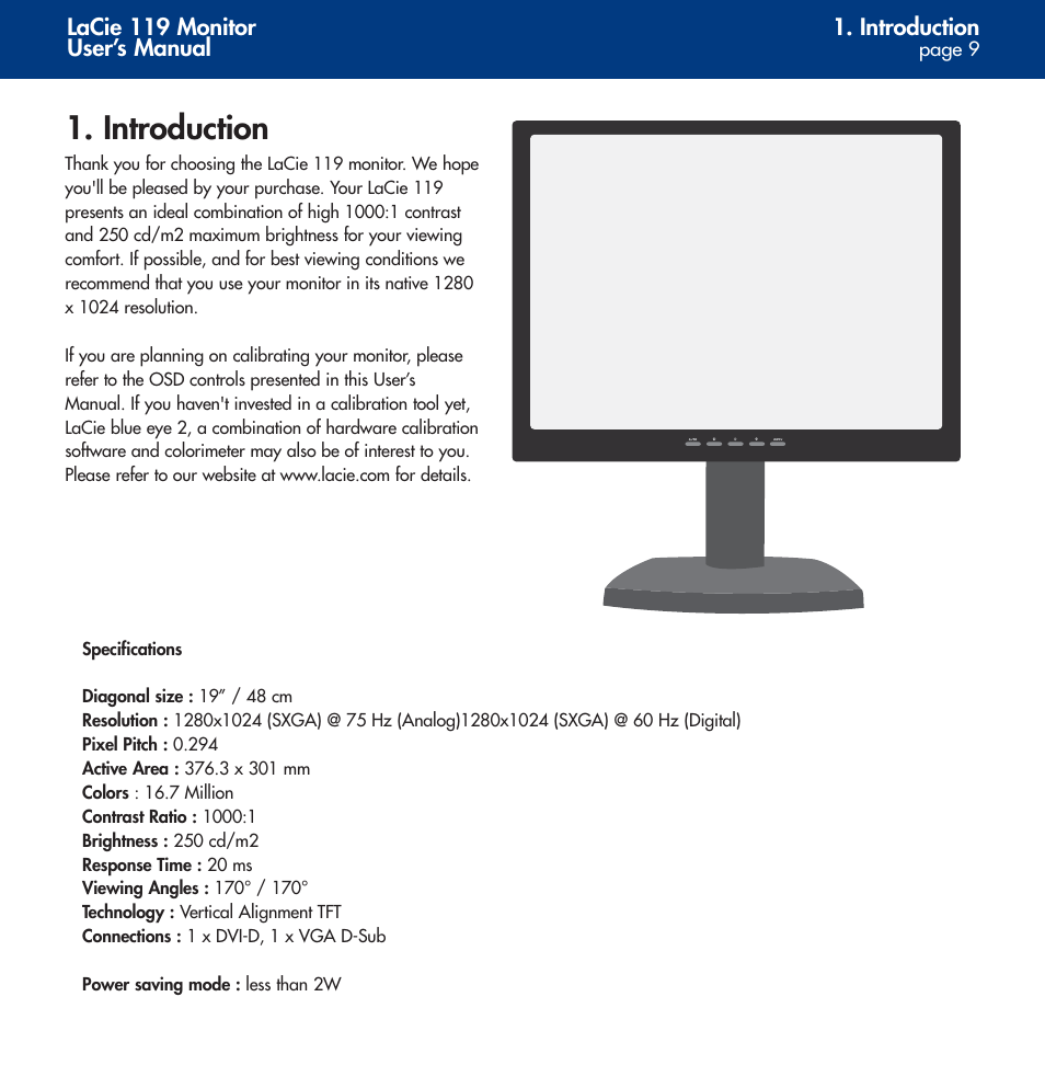 Introduction | LaCie 119 User Manual | Page 9 / 22