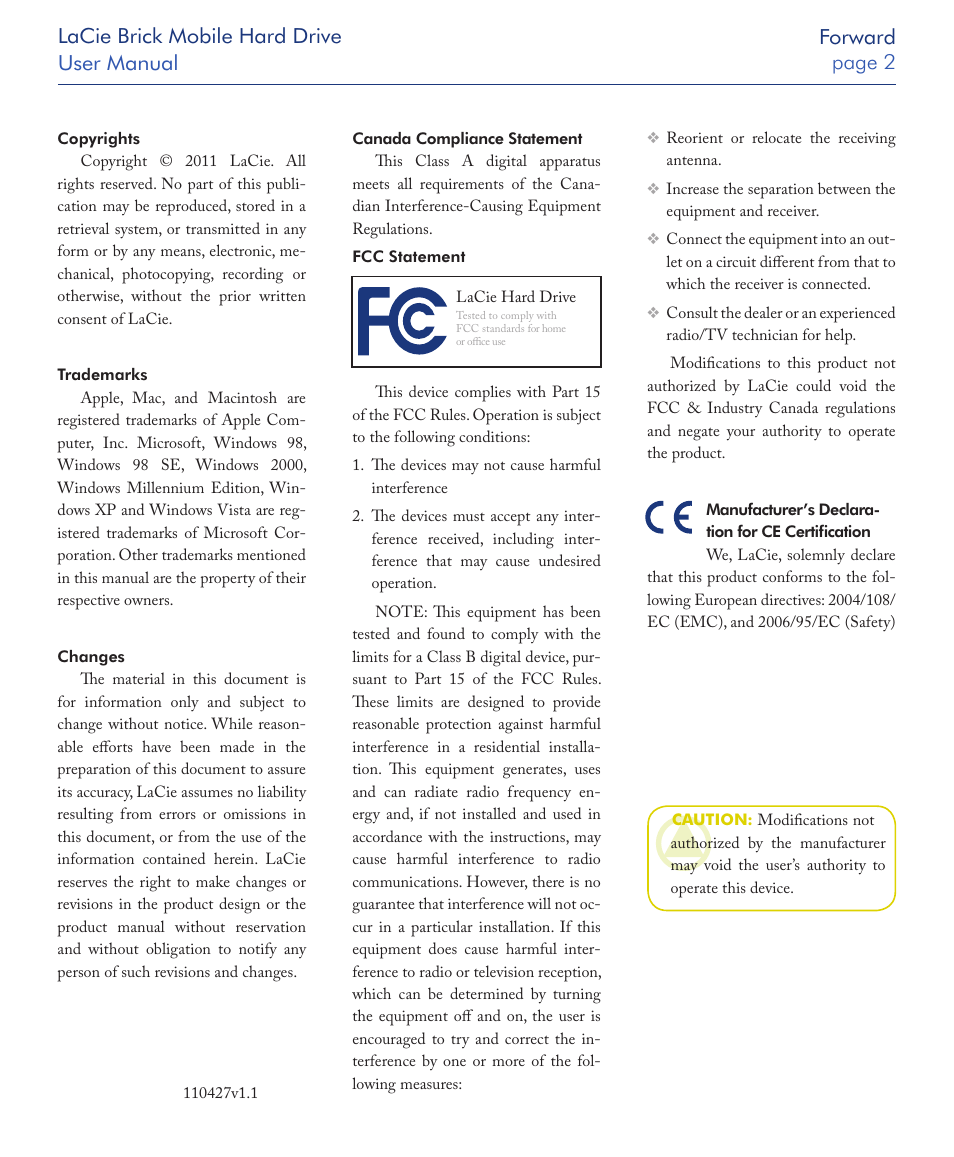 LaCie Drive User Manual | Page 2 / 28