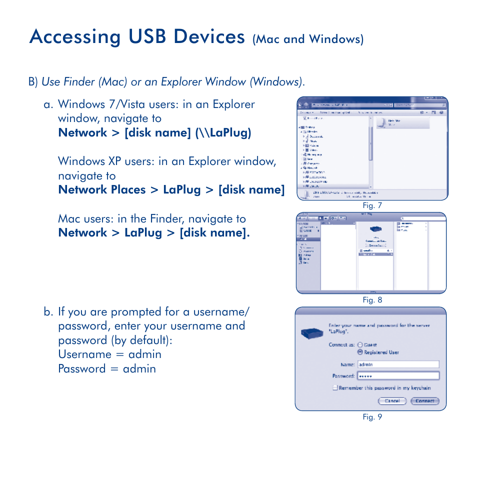 Accessing usb devices | LaCie LaPlug User Manual | Page 7 / 43