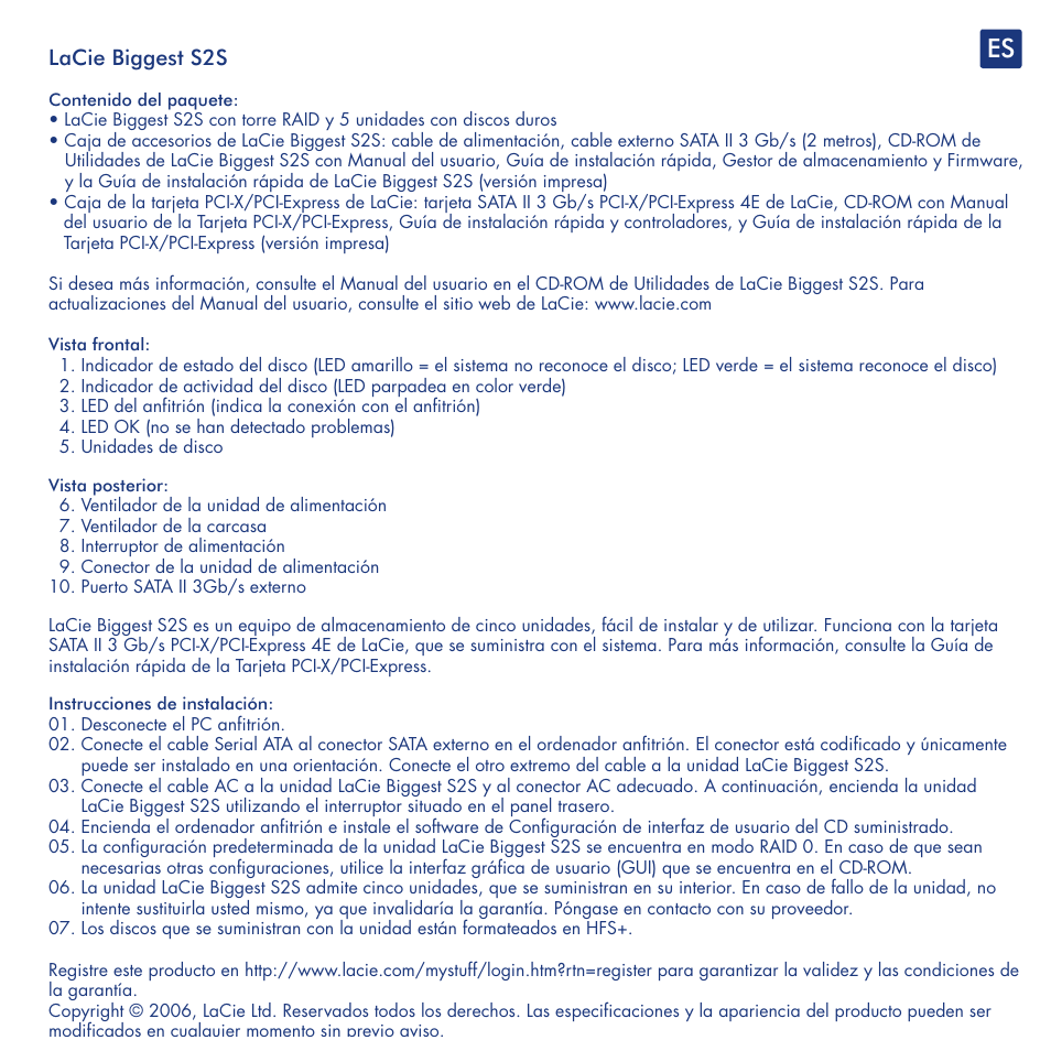 Lacie biggest s2s | LaCie S2S User Manual | Page 12 / 24