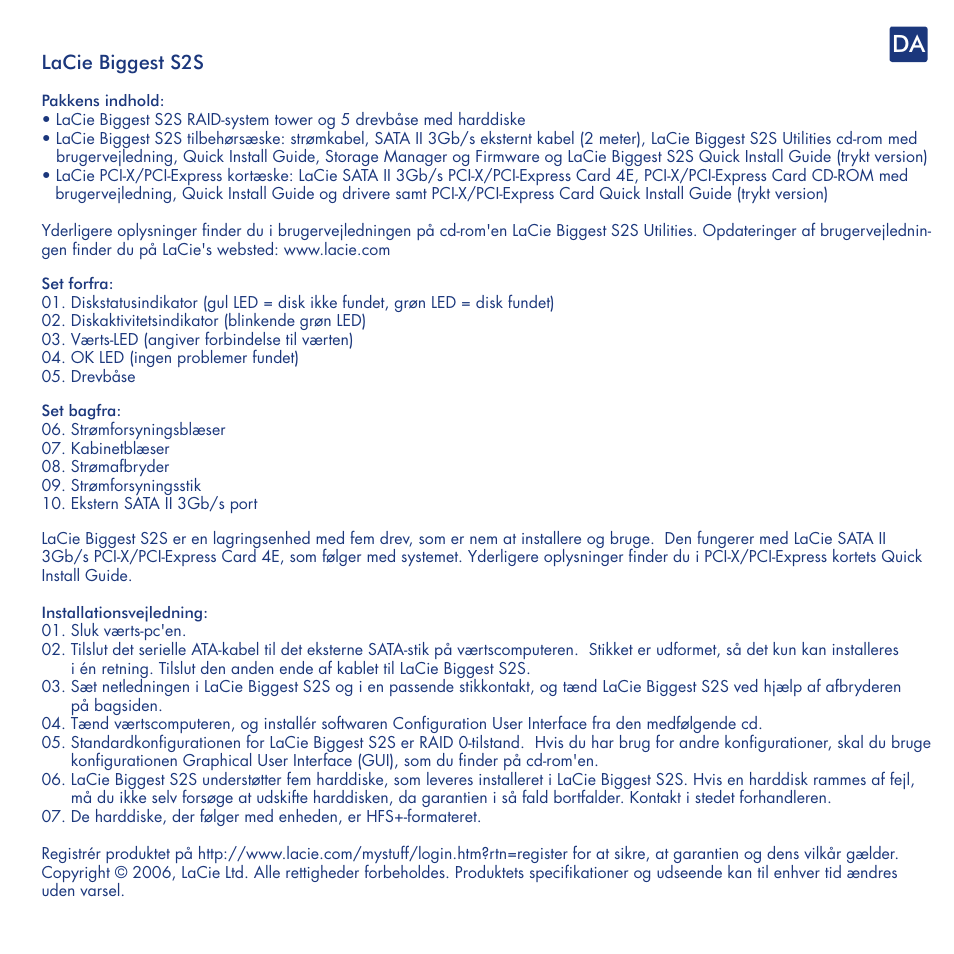 Lacie biggest s2s | LaCie S2S User Manual | Page 19 / 24